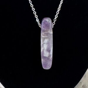 Chevron Amethyst Necklace Dream Crystal Healing Energy Cleansing Protection